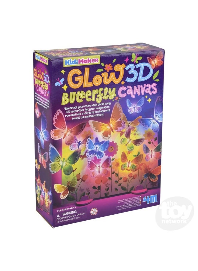 4M KidzMaker Glow 3D Butterfly Canvas Art & Craft Kit