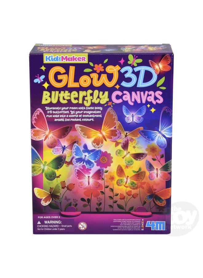 4M KidzMaker Glow 3D Butterfly Canvas Art & Craft Kit