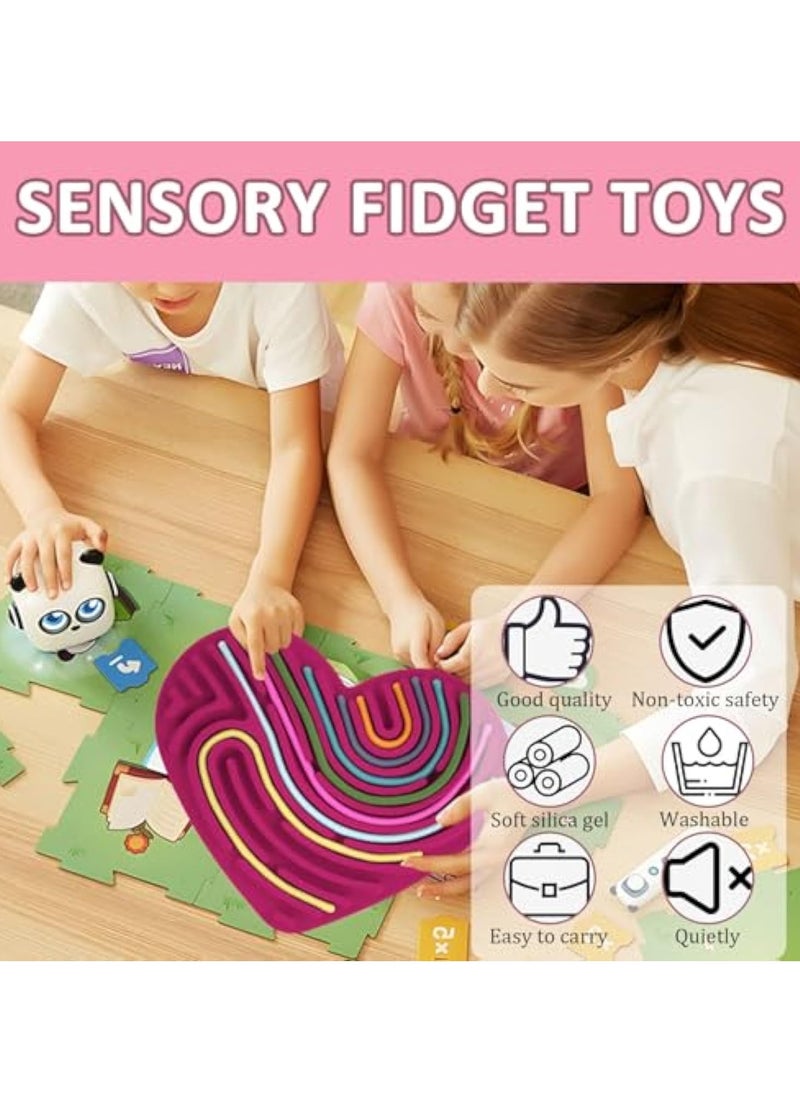 Push Peel Sensory Board, Sensory Activity Board, Fidget Board, Silicone Calm Down Sensory Toys with 11 Silicone Strips, Develop Fine Motor Skills for Children over 1 Year Old, Silent, No Mess, Calming