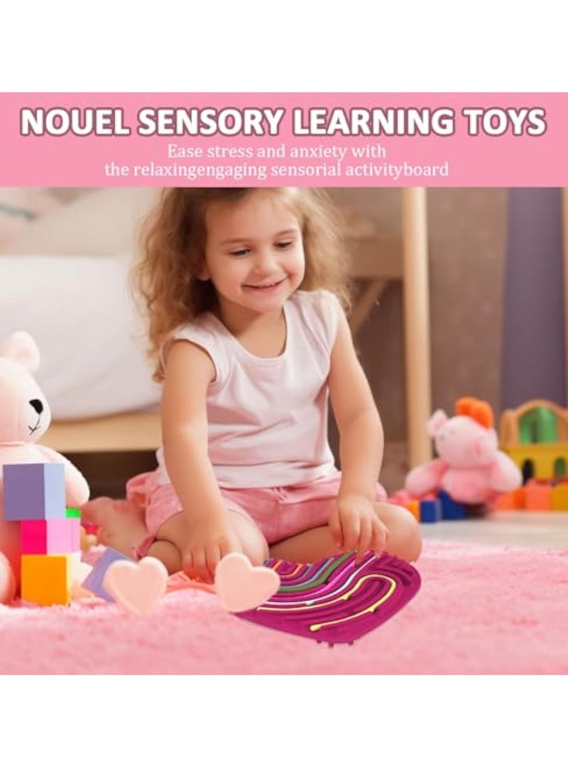 Push Peel Sensory Board, Sensory Activity Board, Fidget Board, Silicone Calm Down Sensory Toys with 11 Silicone Strips, Develop Fine Motor Skills for Children over 1 Year Old, Silent, No Mess, Calming