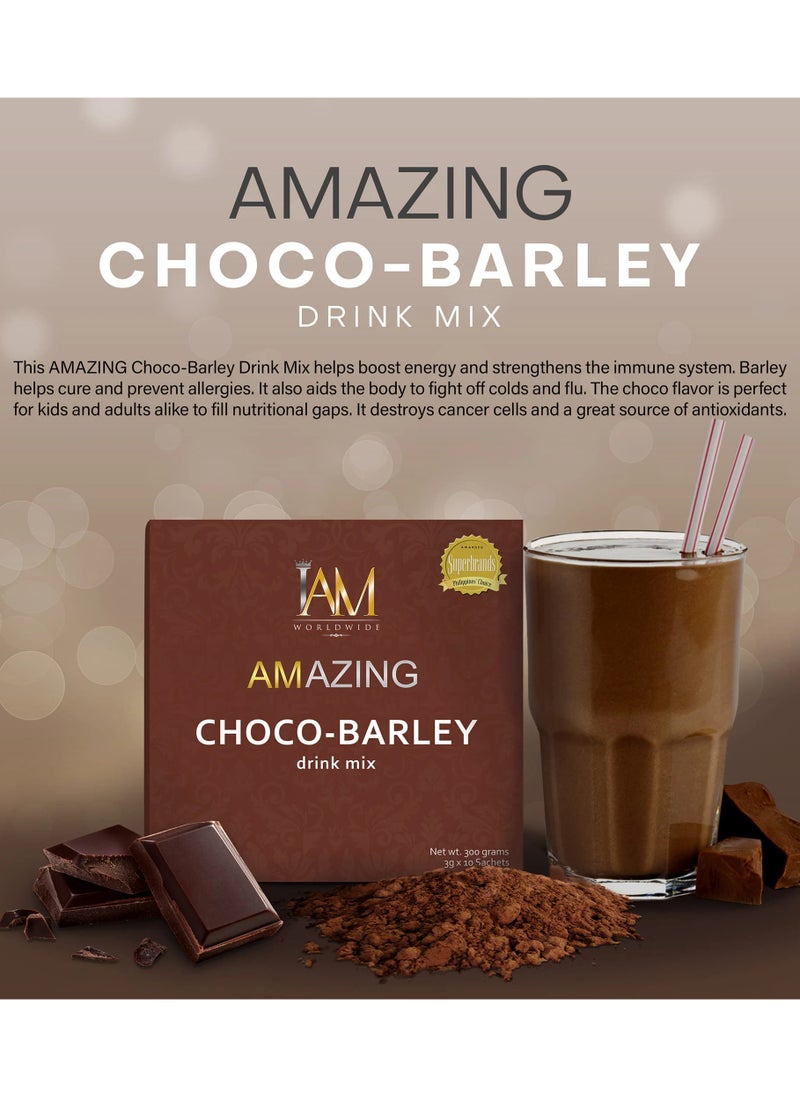 Amazing Choco Barley Drink Mix with Stevia, Enriched with Fiber and Protein, Maintain Body Strength, Immunity Boost, Energy Enhancement, Antioxidant Power and Rejuvenating Effects, 200g.