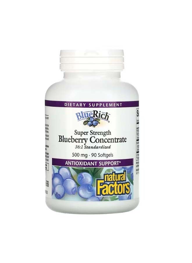 BlueRich Super Strength Blueberry Concentrate 500 mg 90 Softgels