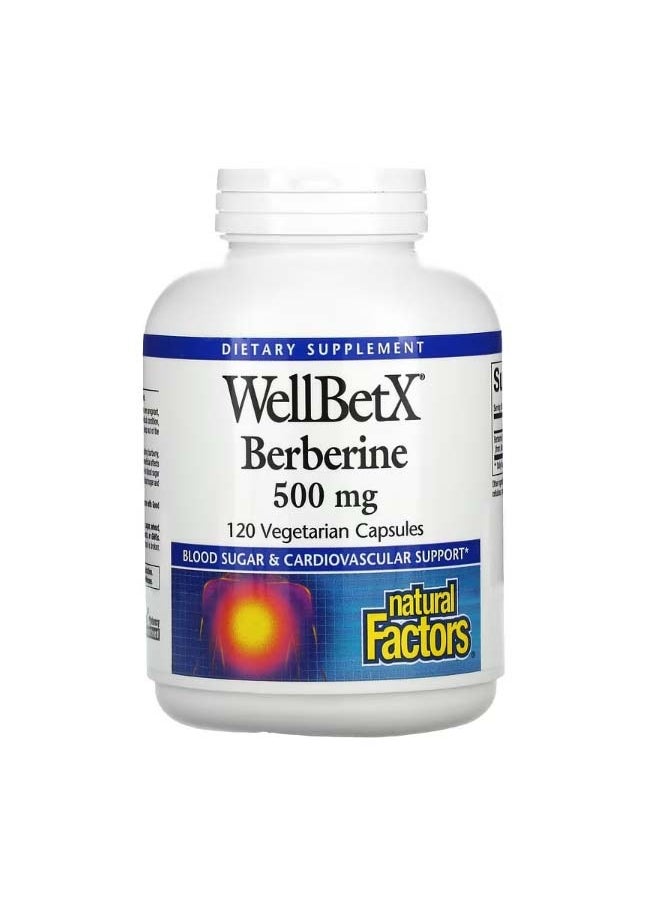 WellBetX Berberine 500 mg 120 Vegetarian Capsules