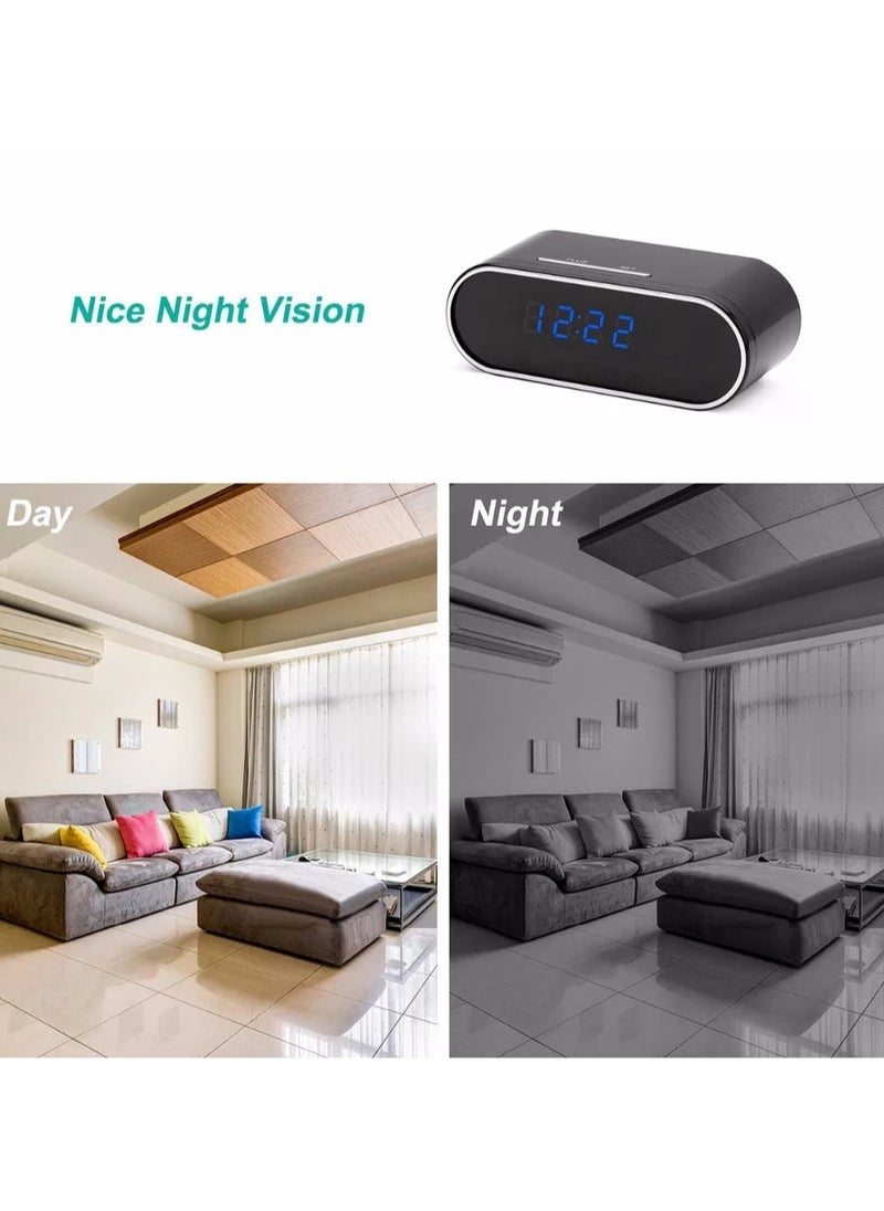 HD Wifi Secret Clock Mini Camera IR Night Vision Motion Detect Digital Clock APP Remote Monitoring Camcorder