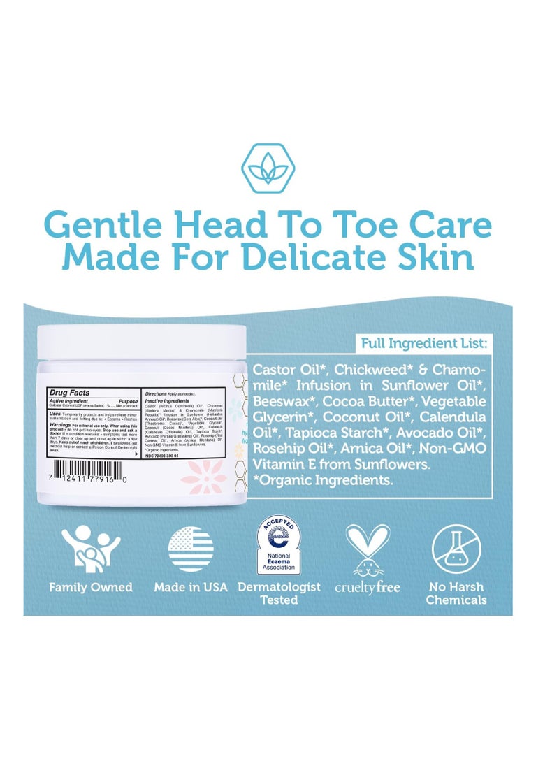 USDA Certified Healing Ointment Organic Natural Gentle Moisturizer for Babies Rashes, Hives and More