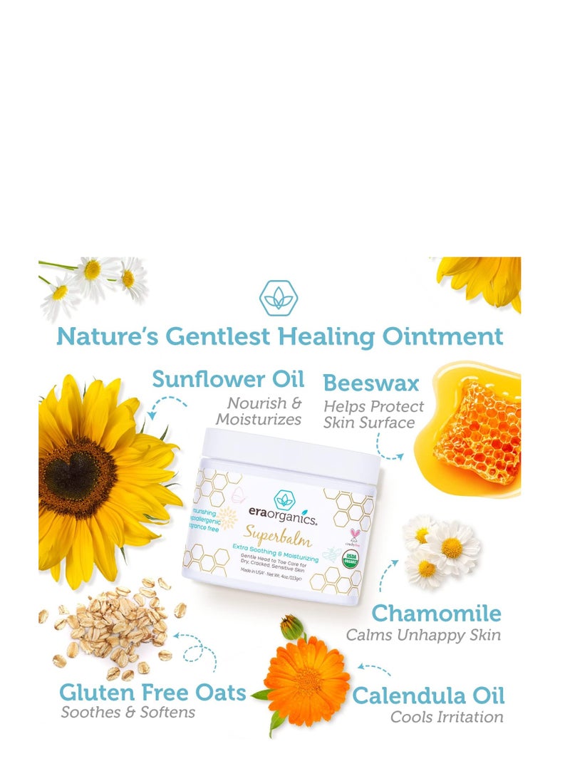 USDA Certified Healing Ointment Organic Natural Gentle Moisturizer for Babies Rashes, Hives and More