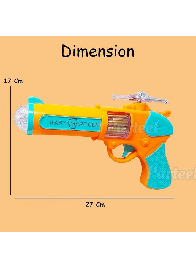 RUHANI Amazing Musical 3D Toy Gun for Kids with Ultra Sonic Laser Light Feature, Colorful 3D Light Effects, & Music| LED Fan| Vibration System & Perfect Size (4+ Years