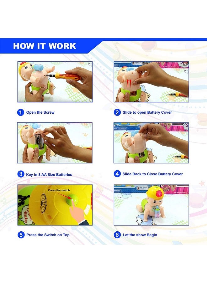 New Pinch Combo of Musical Baby Crawling Toy with Bottle & Dancing Duck Real Dance Action and Music Flashing Lights Best Birthday Return Gift for Kids