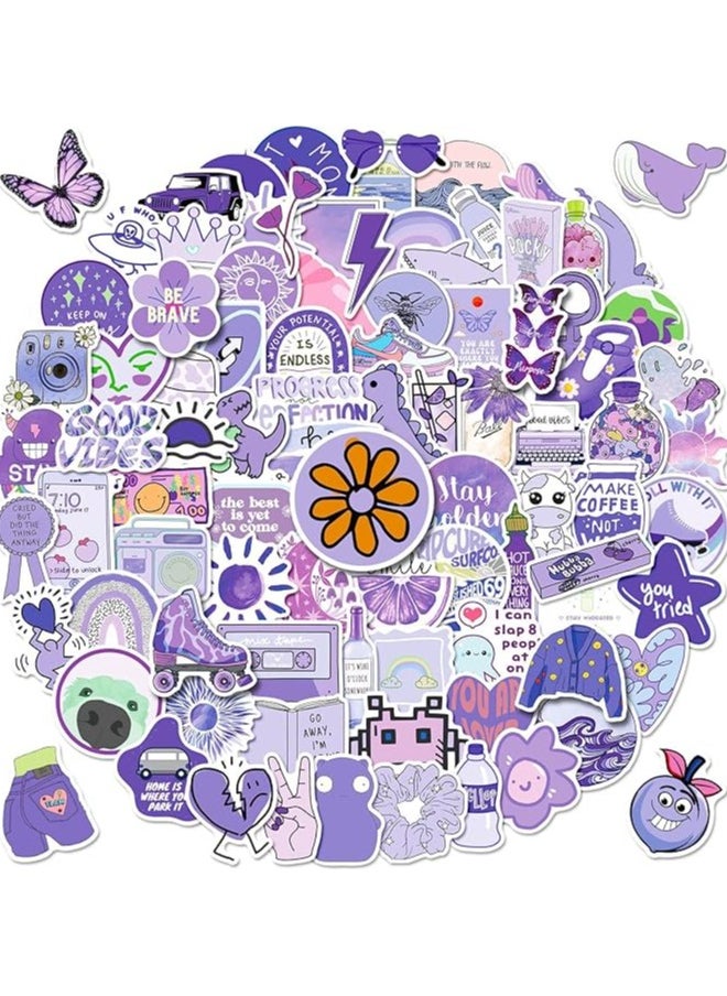 Purple World Stickers, 100 Pcs VSCO Girl Stickers, Cute Waterproof Graffiti Decals for Laptop Water Bottle Skateboard Computer