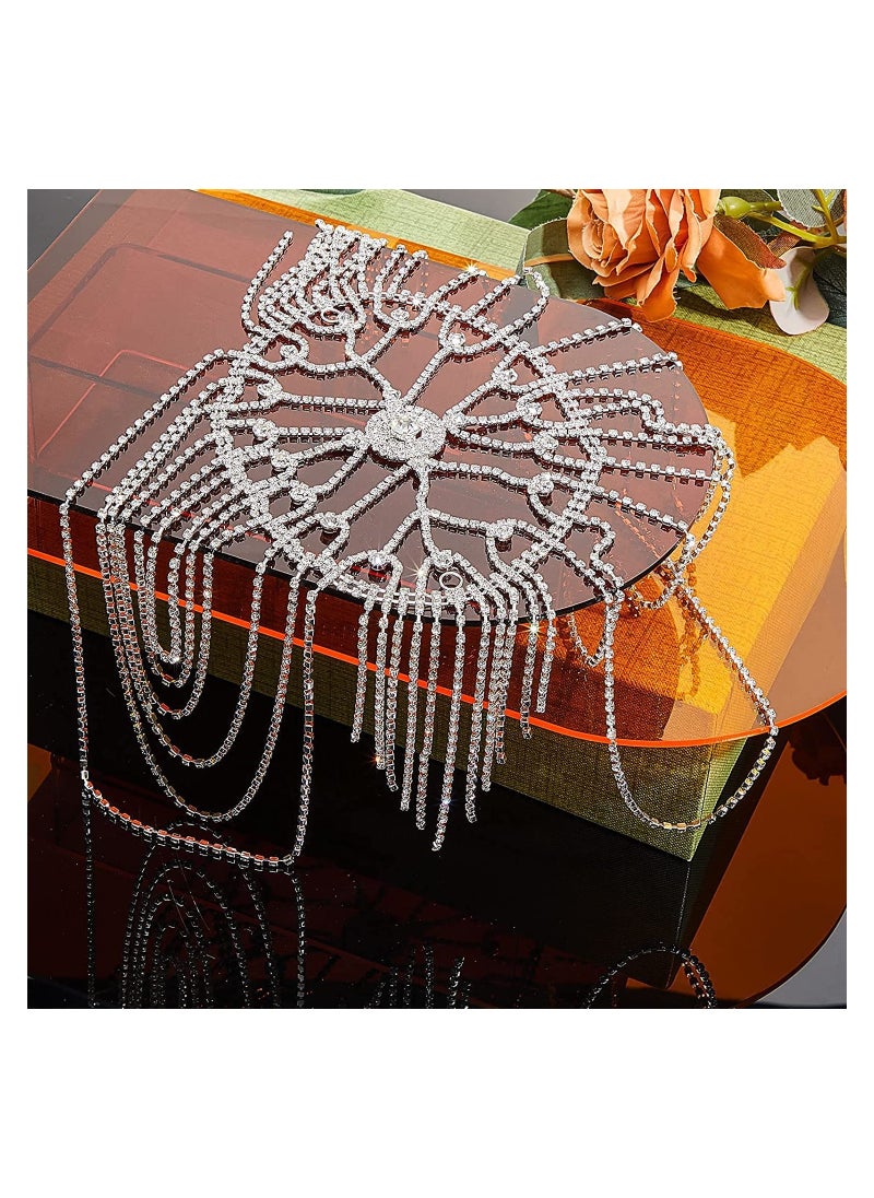 2 Pcs 1920s Headpiece Accessories for Women Crystal Rhinestone Head Chain Jewelry Headpieces for Flapper Woman Wedding Girls Cosplay Cleopatra Costume Gatsby Theme Party Belly Dance Delicate