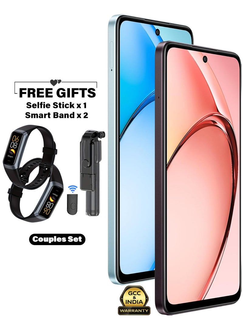 A3X 4G Dual SIM 4GB RAM 128GB Couple Smartphones Nebula Red Ocean Blue 5100mAh Large Capacity With Exclusive Free Gifts Fitness Smart Band *2 and Wireless Selfie Stick *1 - Middle East Version