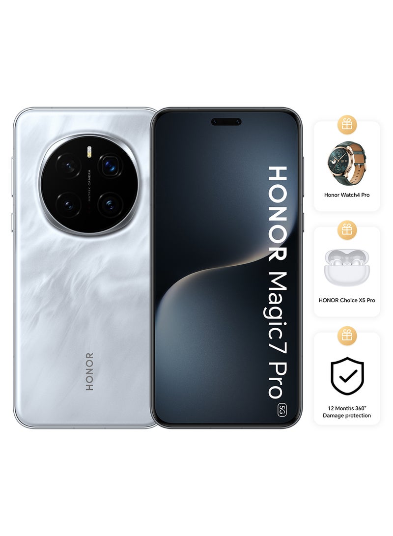 Magic 7 Pro Dual SIM 5G Lunar Shadow Grey 12GB RAM 512GB With Honor Watch 4 Pro + X5 Pro Earbuds + 12 Month 360° Damage Protection - Middle East Version