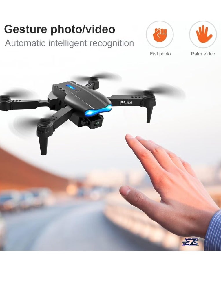 E99 Drone with Dual Camera – Folding Remote Control Aircraft for Adults, WiFi FPV Live Video, High-Definition Aerial Footage, Compact & Portable Drone for Outdoor Adventures and Photography