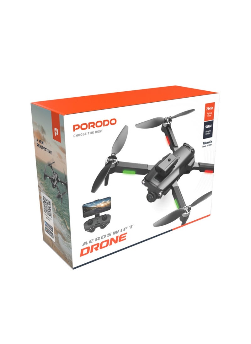 R/C Folding Drone With Brushless Motor and Infrared Obstacle Avoidance,50M Height,7KM/H Max Speed Suitable for Kids & Adult,Fast-Charge Tech,Versatile & Compact,6-Axis Gyro Stabilizer,360˚ Flip- Black