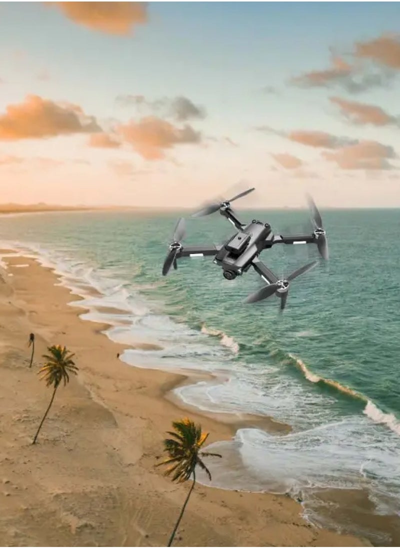 R/C Folding Drone With Brushless Motor and Infrared Obstacle Avoidance,50M Height,7KM/H Max Speed Suitable for Kids & Adult,Fast-Charge Tech,Versatile & Compact,6-Axis Gyro Stabilizer,360˚ Flip- Black