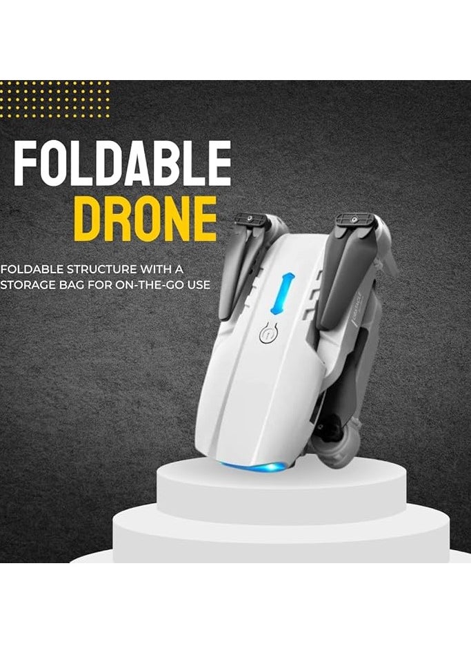 Foldable Quadcopter Drone with 360° Roll – 150m Range, Dual HD Camera Lenses, 25-30 Min Flight Time, Speed Control, Gesture Manipulation, Optical Flow, Obstacle Avoidance (Grey)