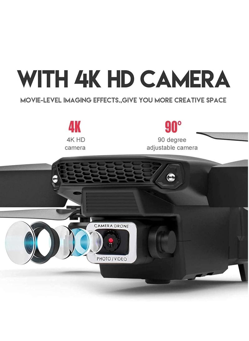 Drone FPV Drone with 4K HD Camera WiFi Live Video FoldableQudcopter with Headless Mode Altitude Hold Track Flight 3D FILP (Gray