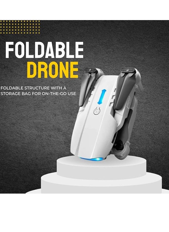 Foldable Quadcopter Drone with 360° Roll | 150m Range | Dual HD Camera Lens | 25-30 Min Flight Time | Speed Control, Gesture Manipulation, Optical Flow, Avoidance (Grey)