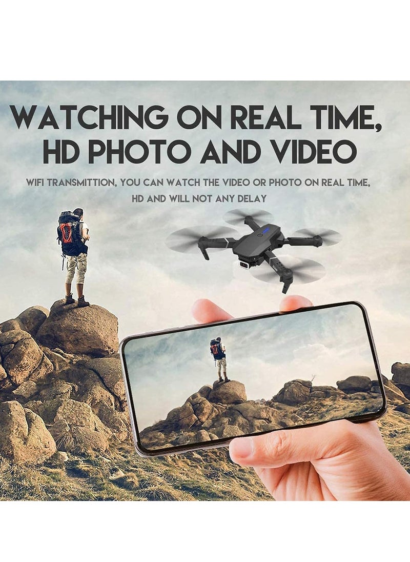 Drone FPV Drone with 4K HD Camera WiFi Live Video FoldableQudcopter with Headless Mode Altitude Hold Track Flight 3D FILP (Gray