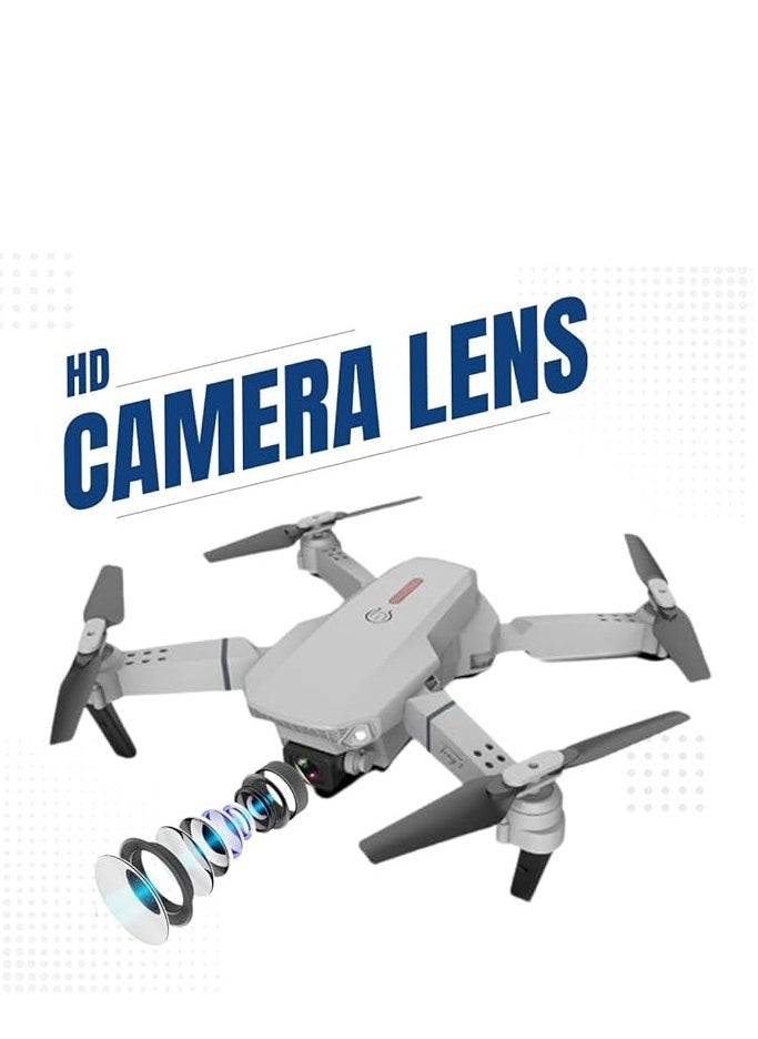 Foldable Quadcopter Drone with 360° Roll | 150m Range | Dual HD Camera Lens | 25-30 Min Flight Time | Speed Control, Gesture Manipulation, Optical Flow, Avoidance (Grey)