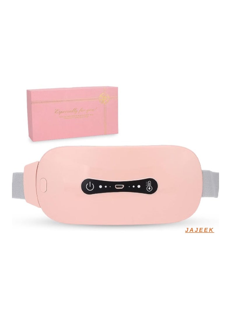 Menstrual Heating Pad, 3 Levels Adjustable Temperature Electric Period Heating Belt, Portable Waist, Back, or Belly Pain Relief Heating Belt for Women & Girls, Pink