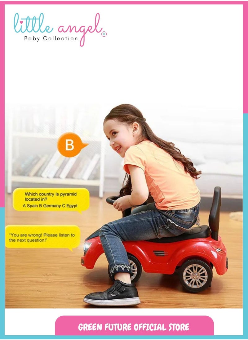 Kids Manual Ride On Car Toy with Steering Wheel Lightweight Durable Design for Toddlers Ideal for Fun and Safe Indoor or Outdoor Play