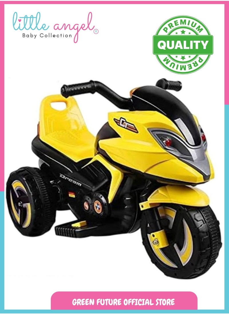 Kids Electric Ride On Motorcycle Battery Powered 3 Wheel Toy Bike for Children with Lights, Sounds, and Safe Design for Outdoor Fun