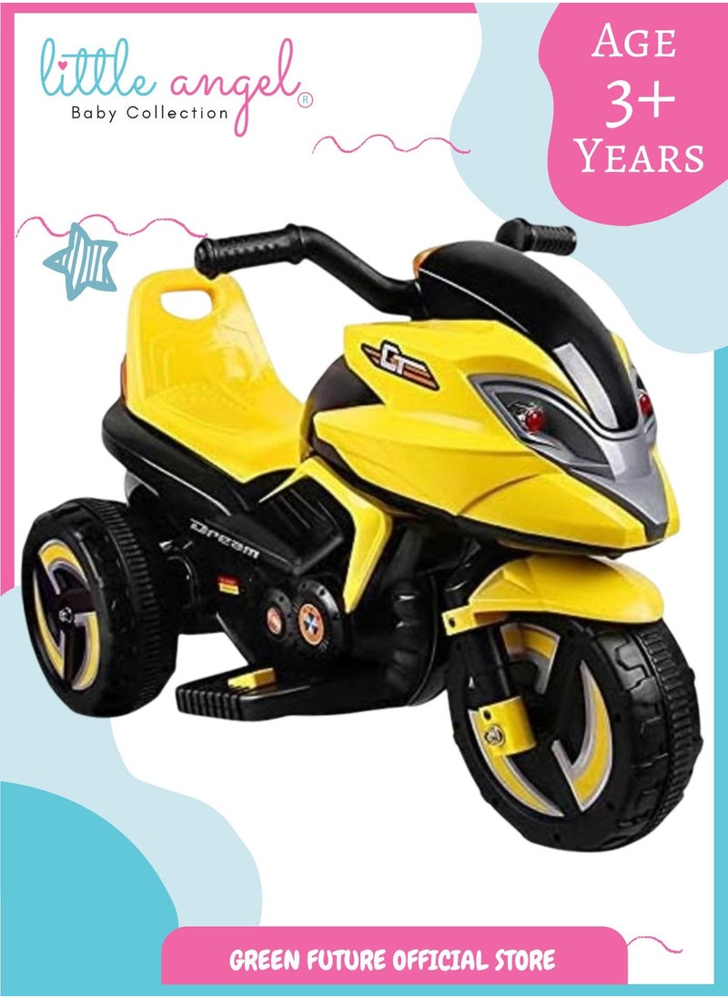 Kids Electric Ride On Motorcycle Battery Powered 3 Wheel Toy Bike for Children with Lights, Sounds, and Safe Design for Outdoor Fun