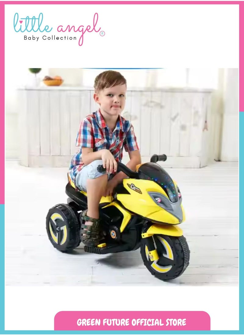 Kids Electric Ride On Motorcycle Battery Powered 3 Wheel Toy Bike for Children with Lights, Sounds, and Safe Design for Outdoor Fun