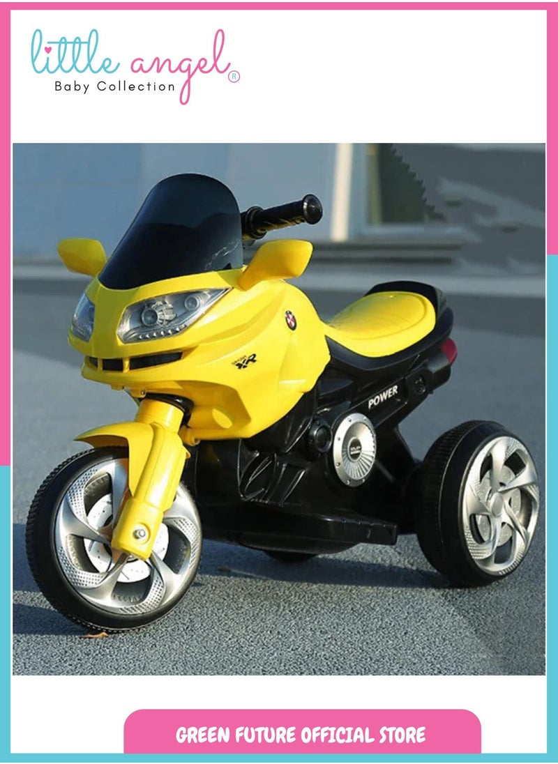 Kids Electric Ride On Motorcycle Battery Powered 3 Wheel Toy Bike for Children with Lights, Sounds, and Safe Design for Outdoor Fun