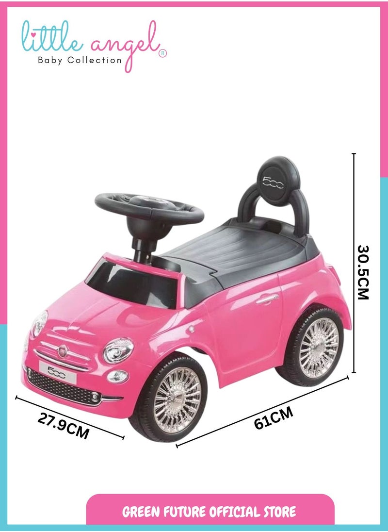 Kids Ride-On Push Car, Toddler Walker Ride-On Car, Baby Push Car with Steering Wheel, Push and Ride Toy for 1-2 Year Olds - Pink