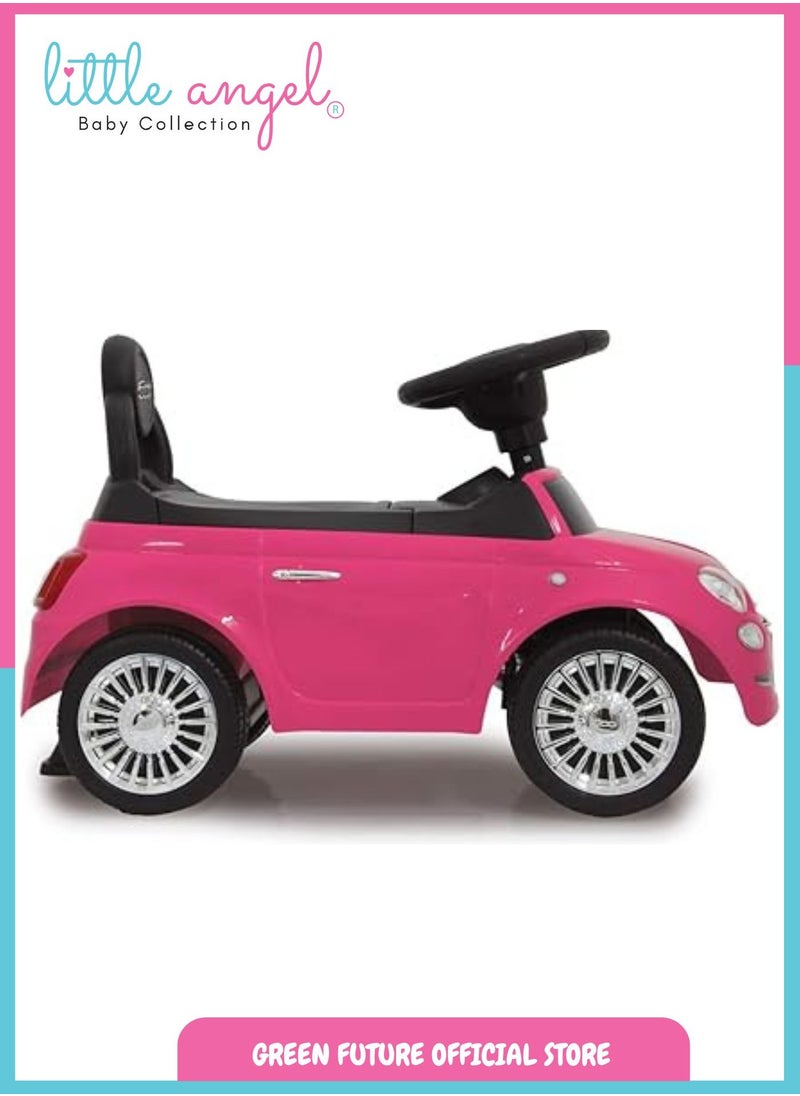 Kids Ride-On Push Car, Toddler Walker Ride-On Car, Baby Push Car with Steering Wheel, Push and Ride Toy for 1-2 Year Olds - Pink