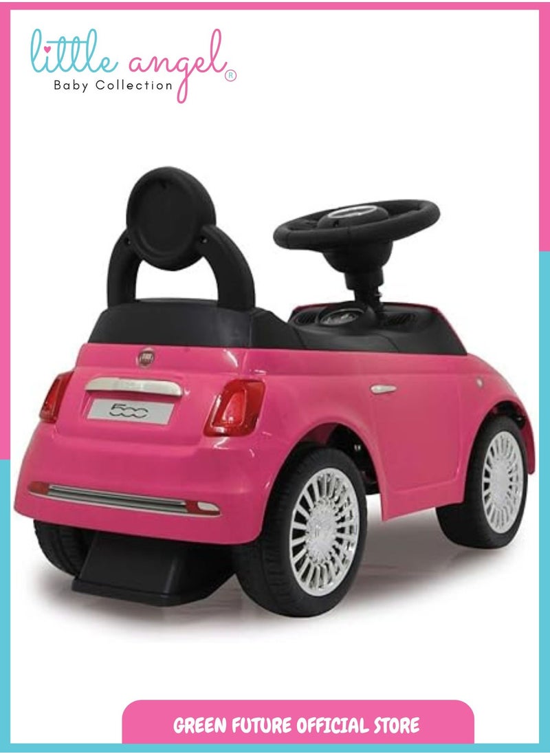 Kids Ride-On Push Car, Toddler Walker Ride-On Car, Baby Push Car with Steering Wheel, Push and Ride Toy for 1-2 Year Olds - Pink