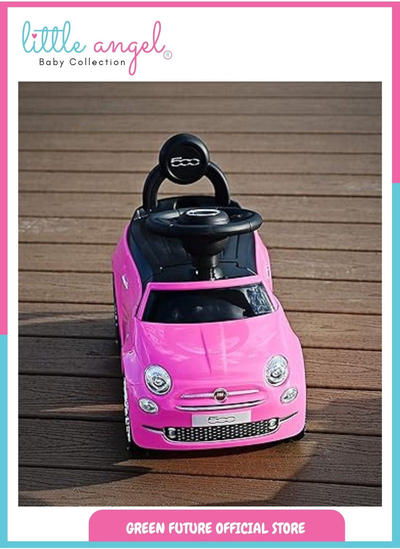 Kids Ride-On Push Car, Toddler Walker Ride-On Car, Baby Push Car with Steering Wheel, Push and Ride Toy for 1-2 Year Olds - Pink