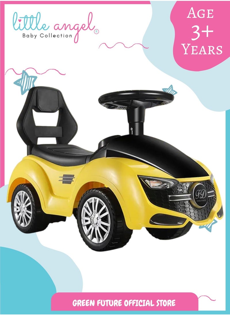 Kids Manual Ride On Car Toy with Steering Wheel Lightweight Durable Design for Toddlers Ideal for Fun and Safe Indoor or Outdoor Play