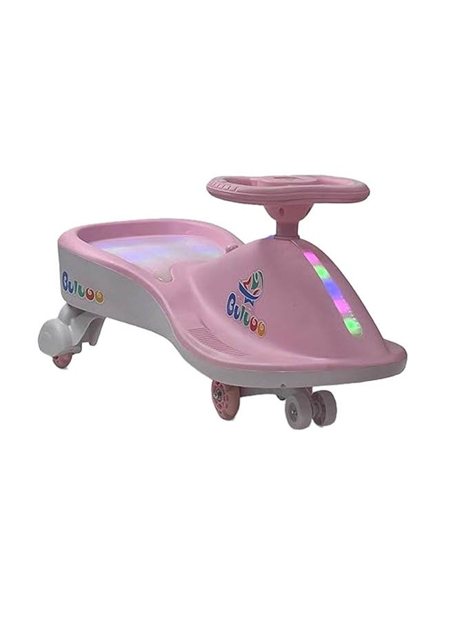 Magic Swing Cars for Kids, Twister Magic Ride on Kids Car with LED Wheels, Kids Push Ride on Car With Lighted Seat, Strongest and Smoothest Twister Magic Ride Car for Kids With Music, Pink.