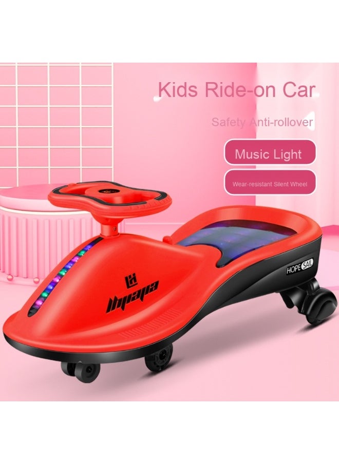 Magic Swing Cars for Kids, Twister Magic Ride on Kids Car with LED Wheels, Kids Push Ride on Car With Lighted Seat, Strongest and Smoothest Twister Magic Ride Car for Kids With Music, Pink.