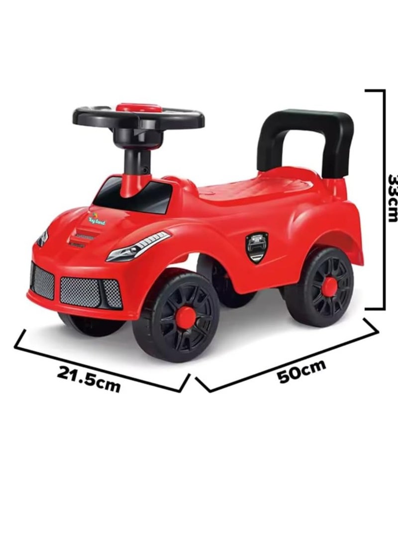 Kids Ride-On Push Car, Foot to Floor Ride on Push Car for Toddlers with Saftey Backest (Red)