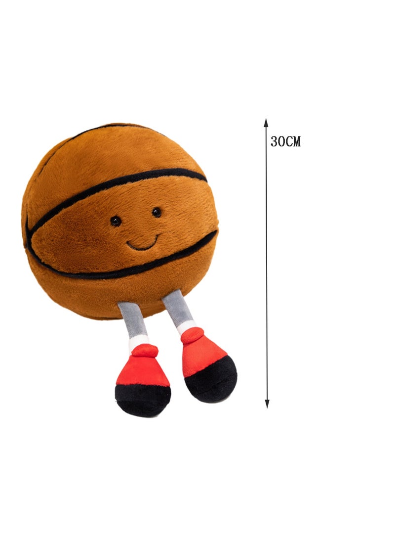 30 CM Cute Cartoon Basketball Plush Toy Soft Stuffed Doll For Girls And Boys All Ages Gift（Style 1）