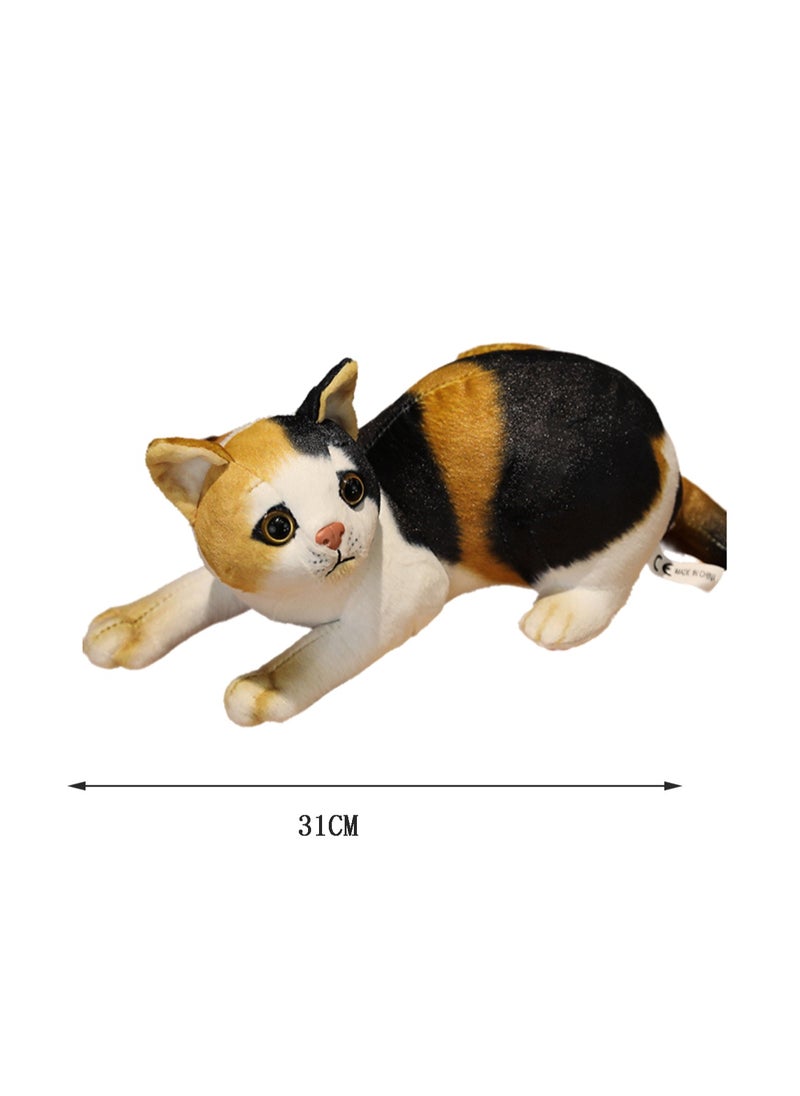 31 CM Simulation Cat Plush Toy Soft Stuffed Cute Animal Doll For Girls And Boys All Ages Gift（Style 4）