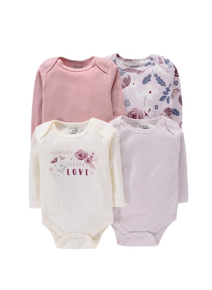 Bambimici Mama's Little Love Flower Print Long Sleeve 4-Piece