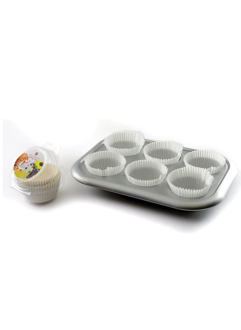 Norpro Giant Muffin Cups, White, Pack of 48