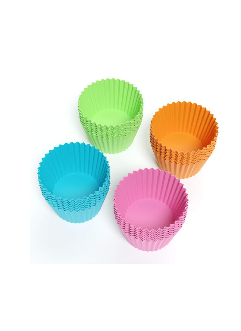 Bakerpan Silicone Mini Cupcake Holders, Mini Cupcake Liners, Pastry & Dessert Cups, 24 Pack (Multi)