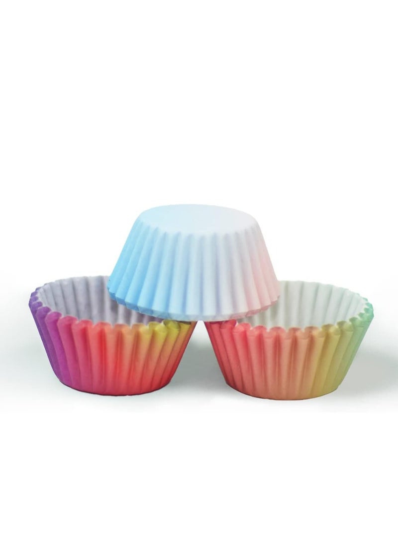 qiqee Mini Cupcake Liners Cupcake Cups 300-Count Food Grade Gradient Design Cupcake Papers Baking Cups Cupcake Wrappers(Small Size)