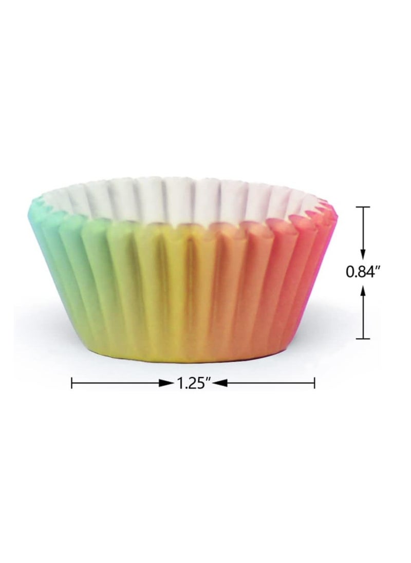 qiqee Mini Cupcake Liners Cupcake Cups 300-Count Food Grade Gradient Design Cupcake Papers Baking Cups Cupcake Wrappers(Small Size)