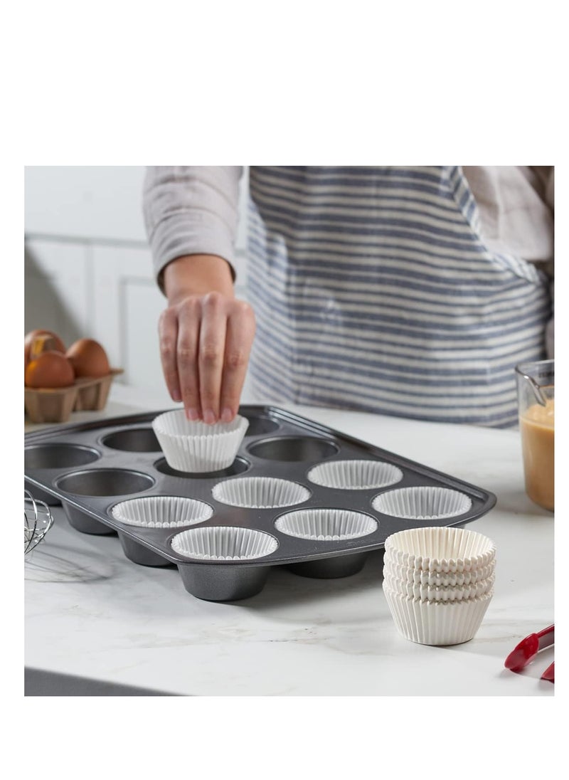 Comfy Package [500Pcs] Standard White Cupcake Liners for Baking - Food Grade & Grease-Proof Muffin Liners, Durable Baking Cups for Muffins, Cupcakes, and More