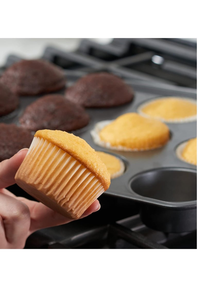 Comfy Package [500Pcs] Standard White Cupcake Liners for Baking - Food Grade & Grease-Proof Muffin Liners, Durable Baking Cups for Muffins, Cupcakes, and More