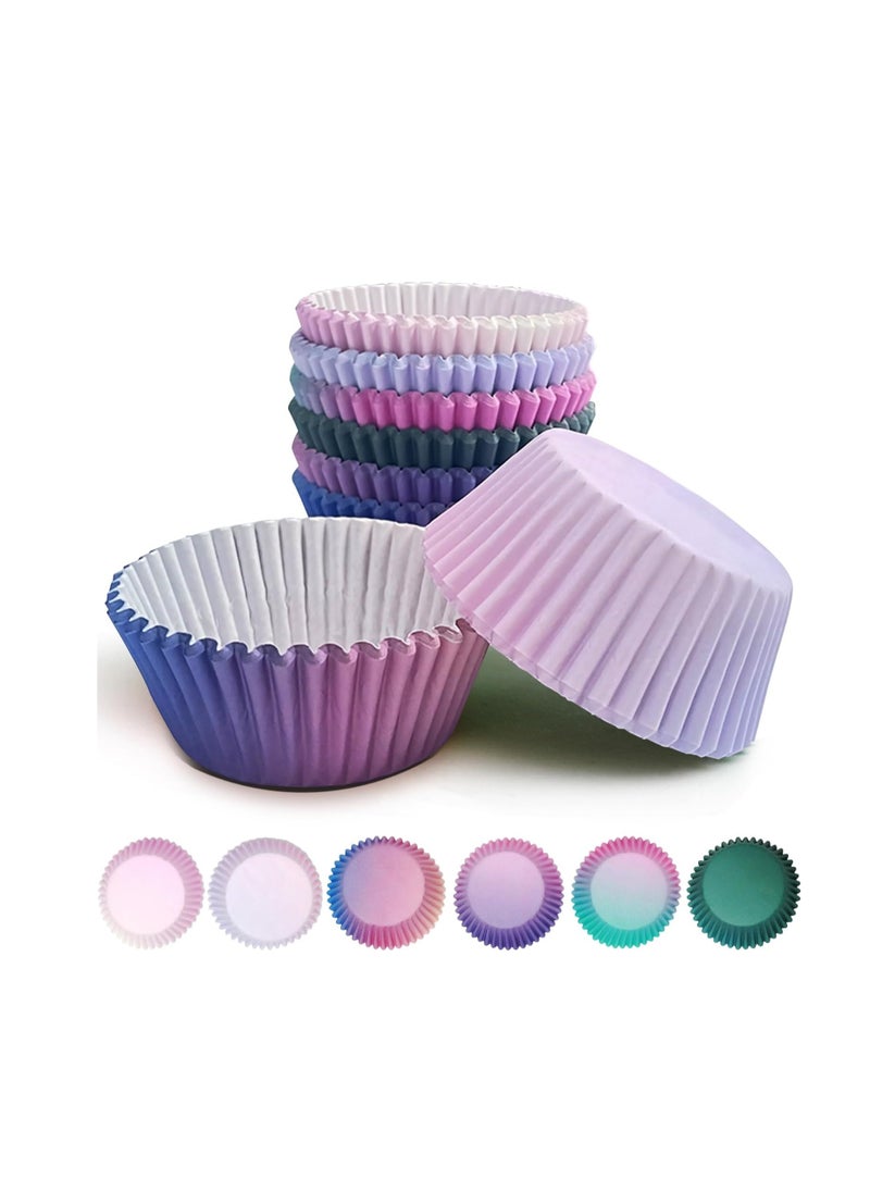 qiqee 300-Count Cupcake Liners Standard Cupcake Cups 6 Design Cupcake Papers Baking Cups Cupcake Wrappers (Standard Size)