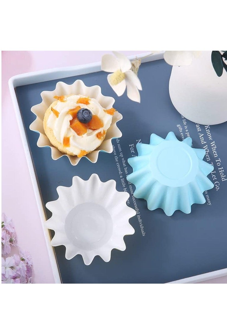 100 PCS Brioche Paper Cup Baking Cups Cupcake Liner Greaseproof Coated Paper Standard Muffin Wrappers for Wedding Holiday Baby Shower or Birthday Party (Pink)