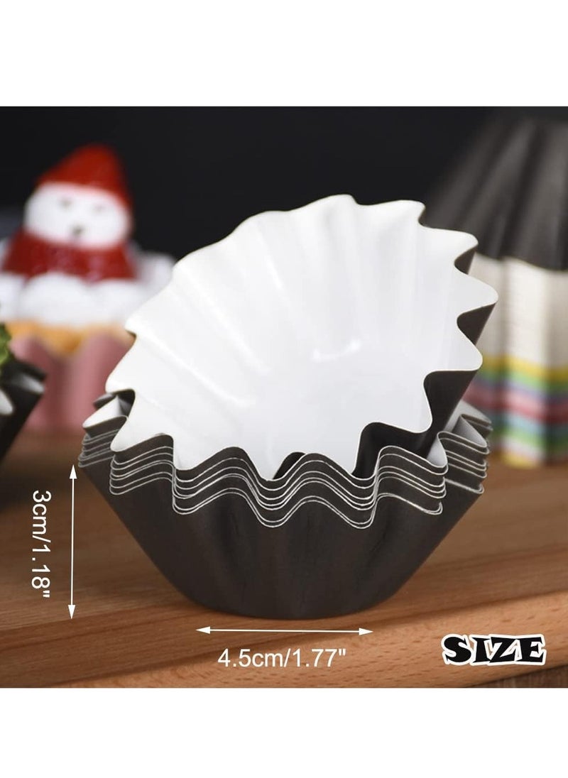 100 PCS Brioche Paper Cup Baking Cups Cupcake Liner Greaseproof Coated Paper Standard Muffin Wrappers for Wedding Holiday Baby Shower or Birthday Party (Pink)